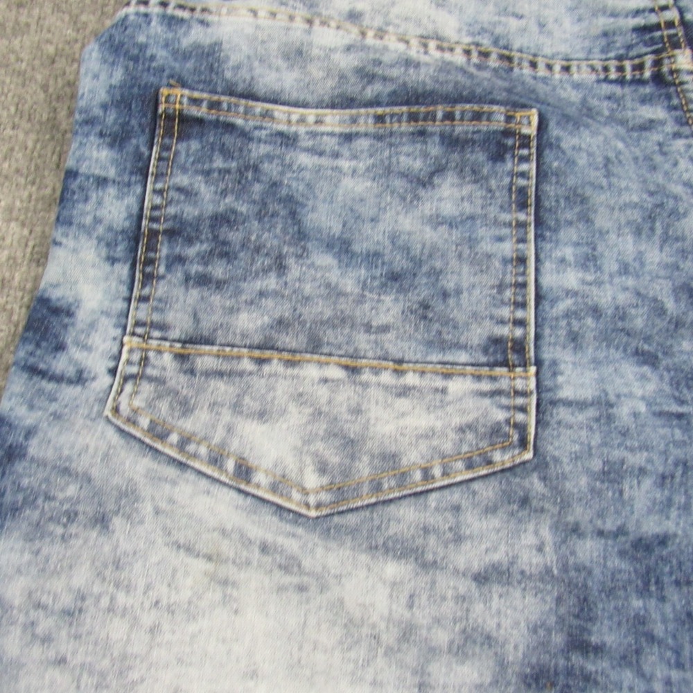 Southpole Jean Shorts Mens 46 Acid Wash Moto Biker Distressed Denim Streetwear - Picture 14 of 16